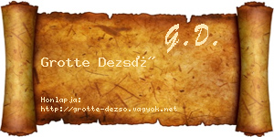 Grotte Dezső névjegykártya